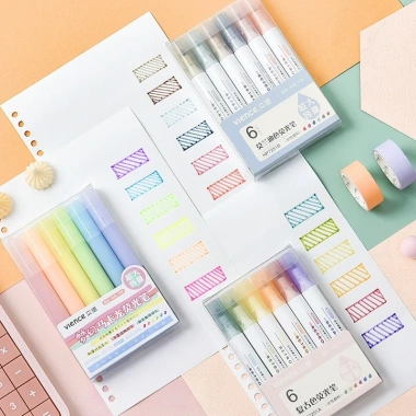 Set 6 bút highlight pastel dạ quang cute - Ghi nhớ dễ dàng, giá chỉ 34.500đ