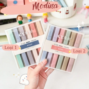 Set 6 bút highlight pastel Morandi cao cấp Hàn Quốc - siêu nhiều mực, màu đa dạng, giá 10.000đ