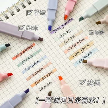 Set 6 bút highlight pastel Morandi cao cấp Hàn Quốc - siêu nhiều mực, màu đa dạng, giá 10.000đ