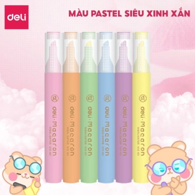 Set 6 bút highlight pastel xinh xắn - Dạ quang tiện lợi, trang trí vở viết 4 Set 6 bút highlight pastel xinh xắn - Dạ quang tiện lợi, trang trí vở viết 4