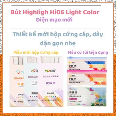Set 6 bút highlight tone pastel đầu Light Color thân vuông - Đánh dấu dạ quang Hi06 giá ưu đãi 27,600₫ 3