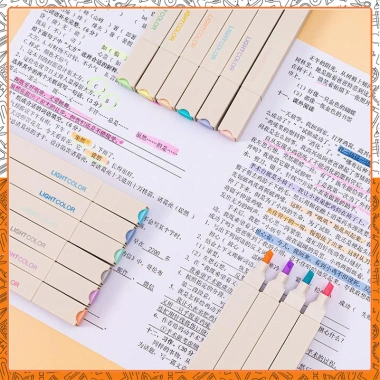 Set 6 bút highlight tone pastel đầu Light Color thân vuông - Đánh dấu dạ quang Hi06 giá ưu đãi 27,600₫ 6