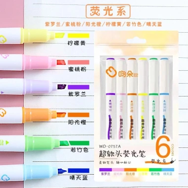 Set 6 bút highlighter pastel WD-757 - màu pastel, giá 45.000 VNĐ taphoagaunho 2