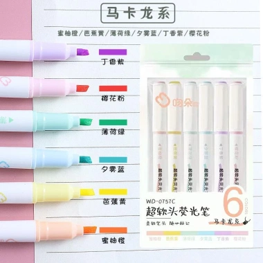 Set 6 bút highlighter pastel WD-757 - màu pastel, giá 45.000 VNĐ taphoagaunho 3