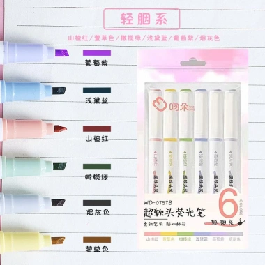 Set 6 bút highlighter pastel WD-757 - màu pastel, giá 45.000 VNĐ taphoagaunho 4
