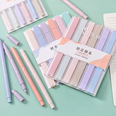 Sét 6 Cây Bút Dạ 2 Đầu Màu Pastel Đẹp - Giá ưu đãi 21.499 VND 2