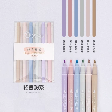 Sét 6 Cây Bút Dạ 2 Đầu Màu Pastel Đẹp - Giá ưu đãi 21.499 VND 8