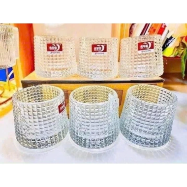 Set 6 cốc ly thủy tinh đế lồi xoay cao cấp, nhiều họa tiết - Giá chỉ 79.999đ 3
