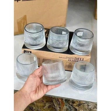 Set 6 cốc ly thủy tinh đế lồi xoay cao cấp, nhiều họa tiết - Giá chỉ 79.999đ 4