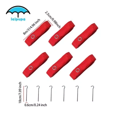Set 6 Dây Chuyền Tiếp Liệu Leipupa Đỏ 8m - Độ Bền Cao, Thích Hợp Thể Thao Ngoài Trời & Đi Biển