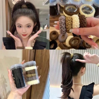 Set 6 Dây Cột Tóc Dày Co Giãn Phong Cách Thu Đông Giá Ưu Đãi 12.000 VND 2