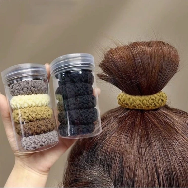 Set 6 Dây Cột Tóc Dày Co Giãn Phong Cách Thu Đông Giá Ưu Đãi 12.000 VND 5