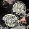 Set 6 đĩa sứ MUEN STYLE - Đĩa ăn bánh kẹo hoa quả, lót & kê, giảm giá 435k 6
