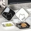 Set 6 Đĩa Vuông Nhựa Smile kèm Giá Đỡ - Đựng Đồ Ăn Vặt, Hoa Quả, Trang Trí Bàn Ăn 2