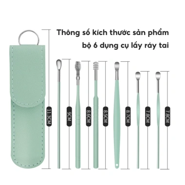 Set 6 Dụng Cụ Lấy Ráy Tai Thép Không Gỉ JYoohome, Hộp Đựng & Que Tiện Lợi 19.000 VND 6 Set 6 Dụng Cụ Lấy Ráy Tai Thép Không Gỉ JYoohome, Hộp Đựng & Que Tiện Lợi 19.000 VND 6