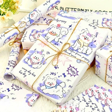 Set 6 giấy gói quà cute random, thiết kế dễ thương, phù hợp handmade, chỉ 42.630₫ 3