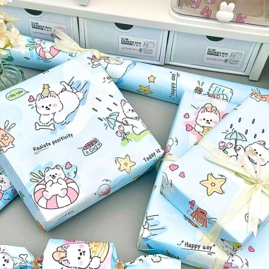 Set 6 giấy gói quà cute random, thiết kế dễ thương, phù hợp handmade, chỉ 42.630₫ 9