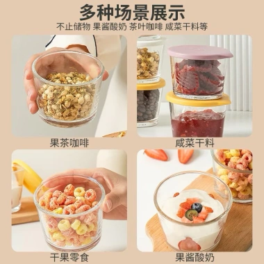 Set 6 hộp đựng thực phẩm thủy tinh tròn nắp đậy - Chống rò gỉ, ngăn mùi, bé dặm, 169.999₫ 4