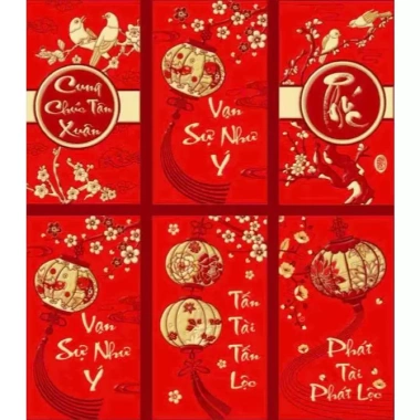 Sét 6 lì xì Tết 2.026 cao cấp - Lì xì đỏ may mắn, tài lộc, bình an, vạn sự như ý, mừng xuân Bính Ngọ