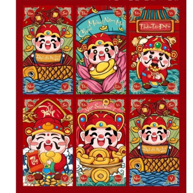 Sét 6 lì xì Tết 2.026 cao cấp - Lì xì đỏ may mắn, tài lộc, bình an, vạn sự như ý, mừng xuân Bính Ngọ