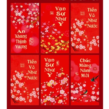 Sét 6 lì xì Tết 2.026 cao cấp - Lì xì đỏ may mắn, tài lộc, bình an, vạn sự như ý, mừng xuân Bính Ngọ 9 Sét 6 lì xì Tết 2.026 cao cấp - Lì xì đỏ may mắn, tài lộc, bình an, vạn sự như ý, mừng xuân Bính Ngọ 9
