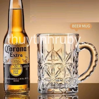 Set 6 ly thủy tinh 400ml có quai uống bia - Giá 169.000₫, ly nước & ly bia tiện dụng