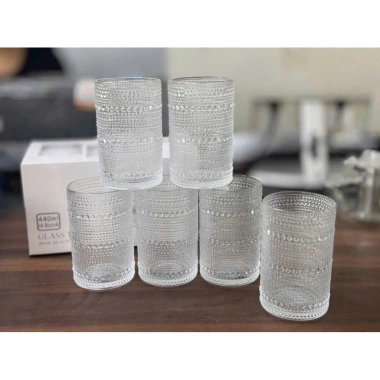 Set 6 ly thủy tinh cao cấp 440ml - Giá ưu đãi 130.000 VND, thiết kế sang trọng, chịu nhiệt, phù hợp tiệc và nhà bếp