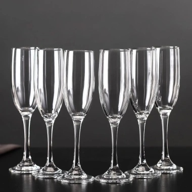 Set 6 Ly Thủy Tinh Flute Trắng DEITER 200ml Pha Lê Cao Cấp – Sang Trọng, Giá Ưu Đãi 60.000₫ 3