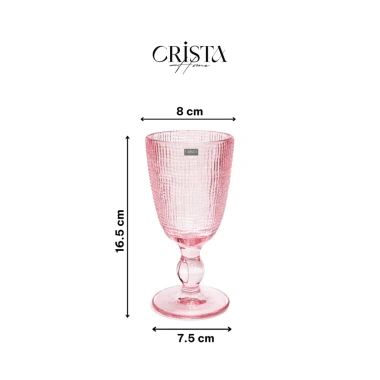 Set 6 ly thủy tinh vân lưới CRISTA HOME - Giá 485k, tinh tế, chịu nhiệt