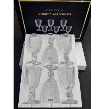 Set 6 ly thủy tinh vân lưới CRISTA HOME - Giá 485k, tinh tế, chịu nhiệt 10 Set 6 ly thủy tinh vân lưới CRISTA HOME - Giá 485k, tinh tế, chịu nhiệt 10