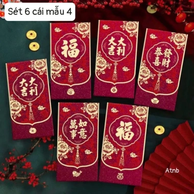 Sét 6 Phong Bao Lixi 2.026 màu Đỏ - Cá nhân hoá sáng tạo, thiết kế độc đáo, đặc biệt, đẹp mắt cho lễ hội mùa xuân, chỉ 35.000₫ 4