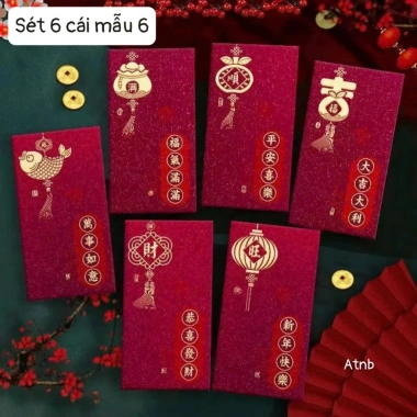 Sét 6 Phong Bao Lixi 2.026 màu Đỏ - Cá nhân hoá sáng tạo, thiết kế độc đáo, đặc biệt, đẹp mắt cho lễ hội mùa xuân, chỉ 35.000₫ 5