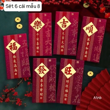 Sét 6 Phong Bao Lixi 2.026 màu Đỏ - Cá nhân hoá sáng tạo, thiết kế độc đáo, đặc biệt, đẹp mắt cho lễ hội mùa xuân, chỉ 35.000₫ 9
