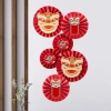 Set 6 Quạt Giấy Đỏ Đầu Lân Dán Tường Trang Trí Tết 2.026 Trung Thu Giá 36.000 VND 4