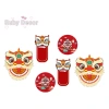 Set 6 Quạt Giấy Đỏ Đầu Lân Dán Tường Trang Trí Tết 2.026 Trung Thu Giá 36.000 VND 5