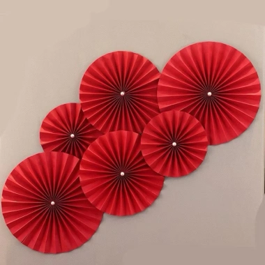 Set 6 Quạt Giấy Đỏ Đầu Lân Dán Tường Trang Trí Tết 2.026 Trung Thu Giá 36.000 VND