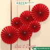 Set 6 Quạt Giấy Đỏ Tròn Trang Trí Tết - Dán Keo Sẵn, Giá Ưu Đãi 7.000₫ 7