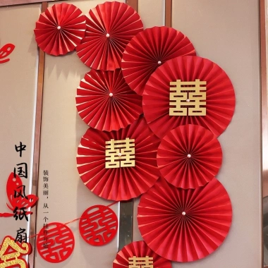 Set 6 quạt giấy trang trí Tết Phương Decor, trang trí lớp học, nhà hàng, văn phòng, giá 28.000₫ 4
