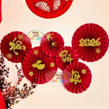 Set 6 quạt giấy trang trí Tết Phương Decor, trang trí lớp học, nhà hàng, văn phòng, giá 28.000₫ 9
