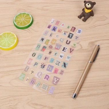 Set 6 tấm sticker CHỮ CÁI VÀ SỐ - Nhiều chất liệu dán trang trí Sổ Bullet Journal, Scrapbook, Thiệp - Giá 24.500₫ 6