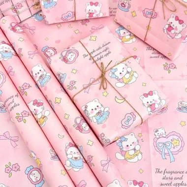 Set 6 tờ giấy gói quà hình ngộ nghĩnh mẫu ngẫu nhiên, handmade, giảm giá 18% 5