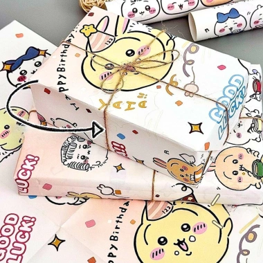 Set 6 tờ giấy gói quà hình ngộ nghĩnh mẫu ngẫu nhiên, handmade, giảm giá 18% 6