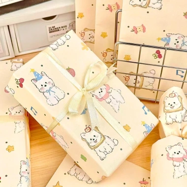Set 6 tờ giấy gói quà hình ngộ nghĩnh mẫu ngẫu nhiên, handmade, giảm giá 18% 8