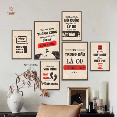 Set 6 Tranh Dán Tường Động Lực - Truyền Cảm Hứng Văn Phòng Huyền My Decor 3