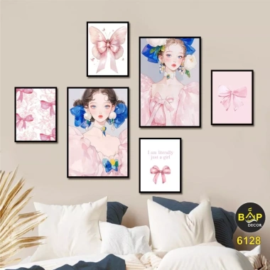Set 6 tranh decor treo tường, dán tường kèm băng dính, trang trí phòng khách, phòng ngủ, giảm giá 96.000 VND 8