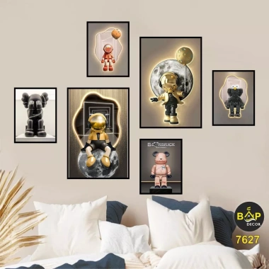 Set 6 tranh decor treo tường, dán tường kèm băng dính, trang trí phòng khách, phòng ngủ, giảm giá 96.000 VND 9