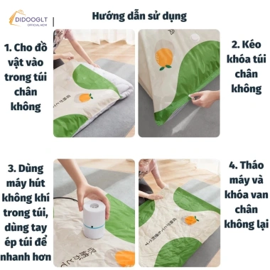 Set 6 Túi Hút Chân Không DIDOOGLT + Bơm Điện – Giữ Quần Áo, Chăn Mềm, Tiện Lợi 3 Set 6 Túi Hút Chân Không DIDOOGLT + Bơm Điện – Giữ Quần Áo, Chăn Mềm, Tiện Lợi 3