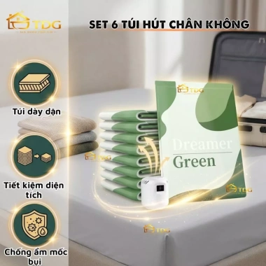 Set 6 túi hút chân không đựng quần áo, chăn gối - TDG HH206, bền, giá 169.000₫