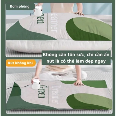 Set 6 túi hút chân không xanh lá dày, tặng bơm điện - Đựng chăn, quần áo tiện lợi, giảm giá 155.000₫