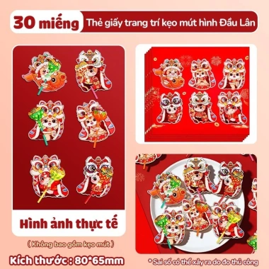 Set 60 thẻ gắn kẹo năm mới cho bé - Thần Tài hoạt hình, trang trí bánh, quà tặng Tết 2.026 giá ưu đãi 22.040₫
